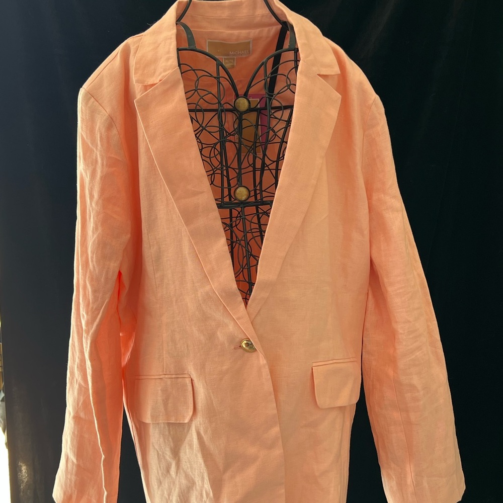 Michael Kors Peach Linen Blazer